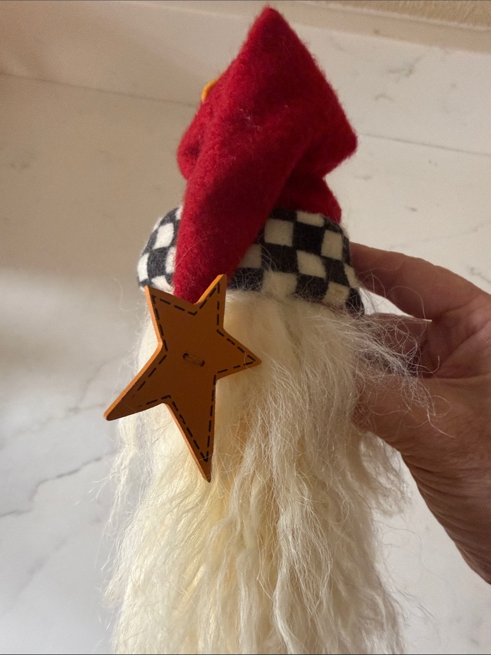 Handcrafted Santa Tree Topper Real Fur Beard - Picture 8 of 10